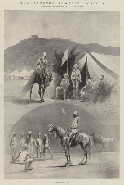 The Advance towards Dongola, Scenes at Akasheh by Henry Charles Seppings Wright